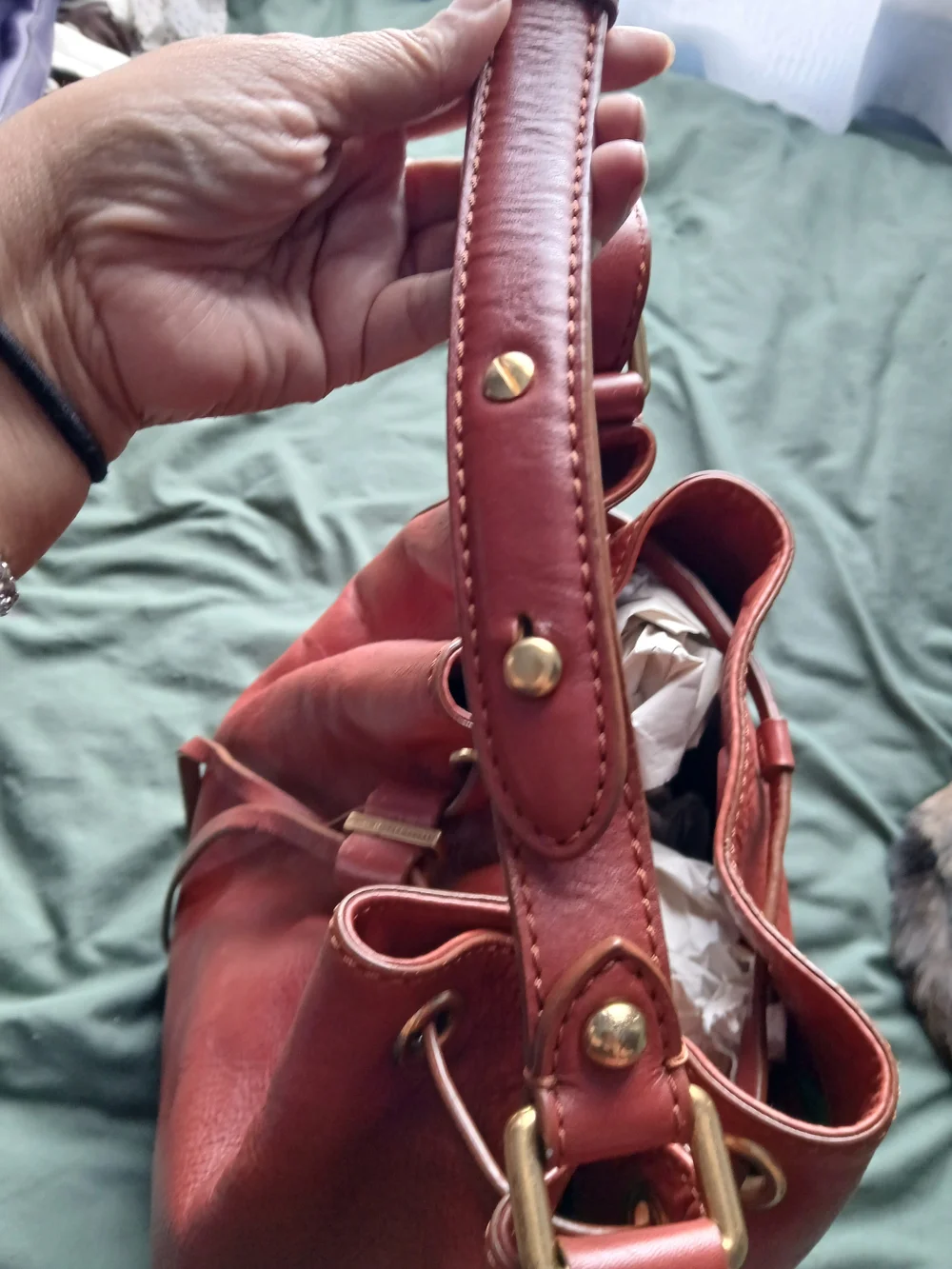 Marc by Marc Jacobs Red Leather Drawstring Shoulder Bag